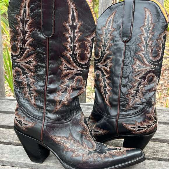 Old Gringo Sharon Black/Brown Women's Boots, Size 10 - Picture 5 of 16